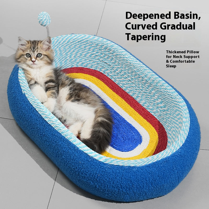 Starry sky rope cat scratch board and cat bed integrated. Large-sized cats, scratching cats, ball scratching cats, basin scratching cats toys