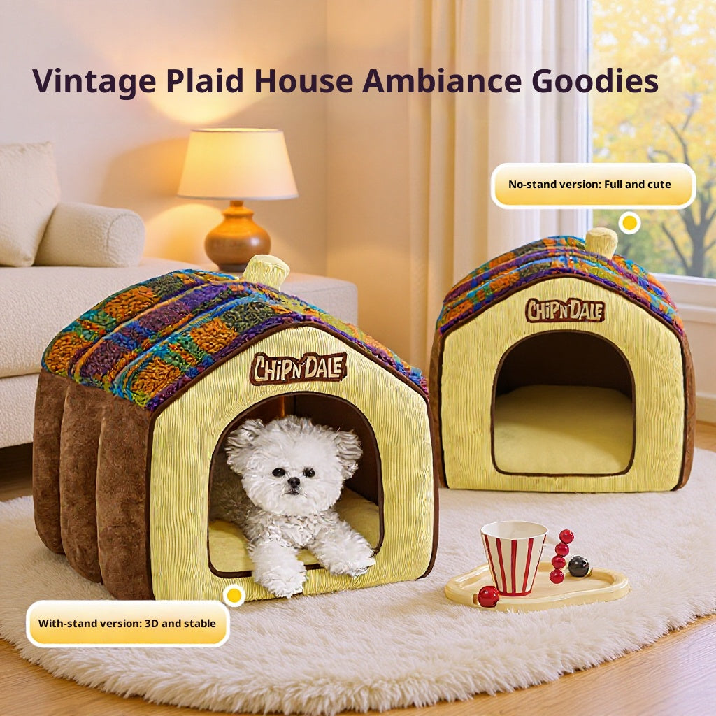 Winter warm pet bed; Small and medium-sized dogs suitable for all seasons; Luxury villa cat house