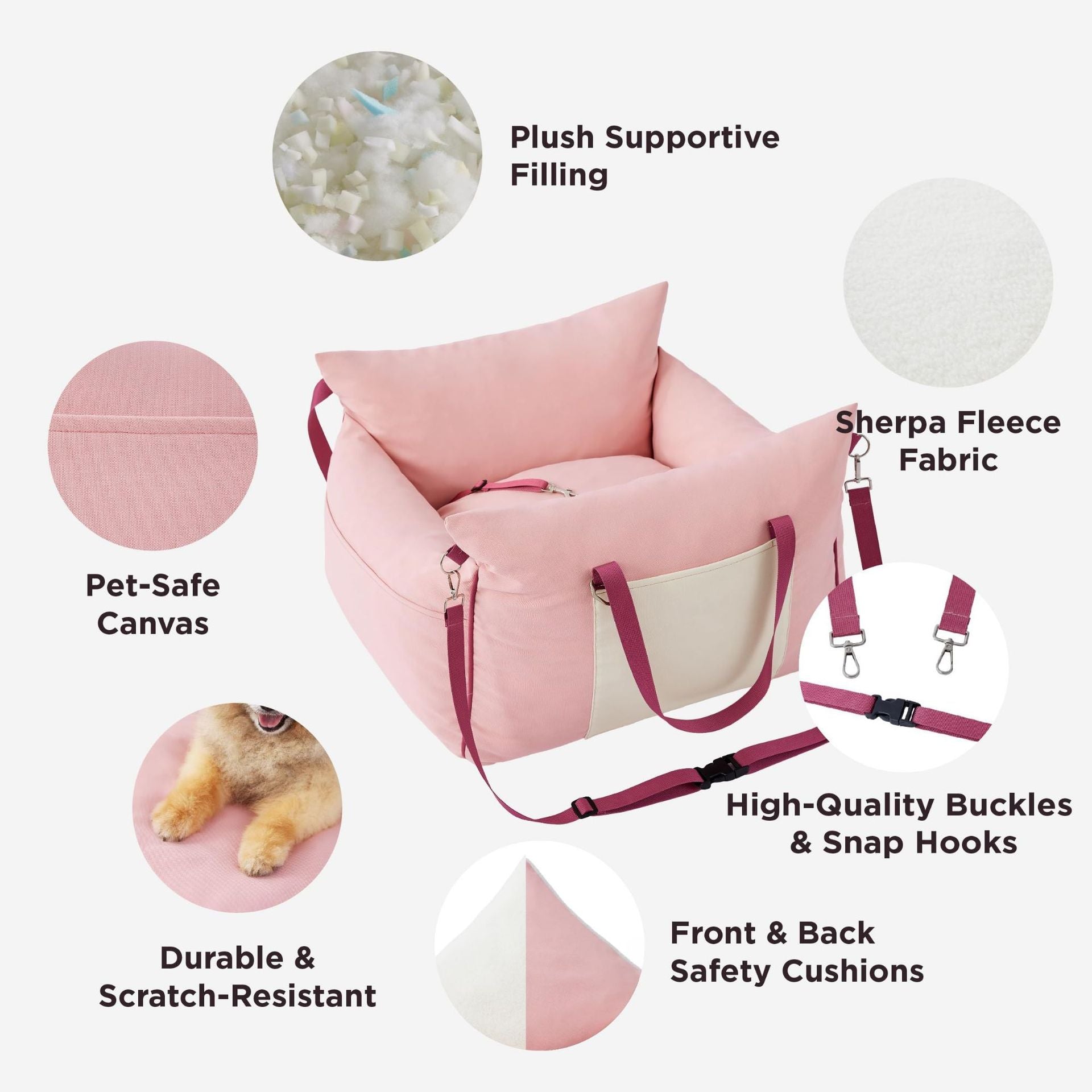 Pet passenger seat, small and medium-sized dog car bed; Multi-functional portable bag Waterproof and washable