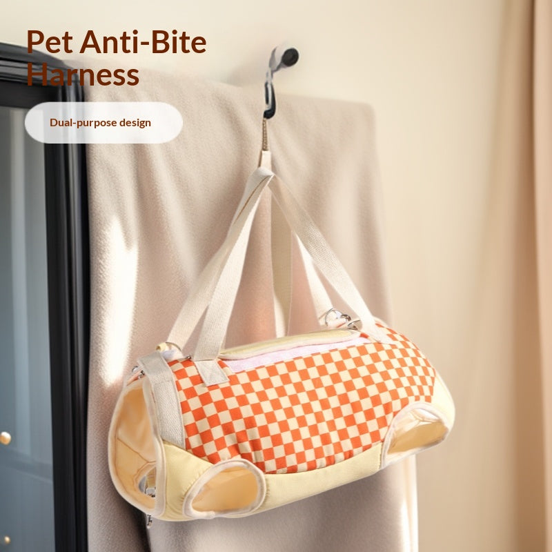 Pet cat single-shoulder strap; Portable crossbody cat bag for going out; Anti-escape cat slithering tool; Cat supplies