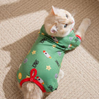 Cartoon space full-printed four-legged tummy jacket; Home clothes for cats and dogs Pet clothes for keeping warm and protecting the belly in autumn and winter