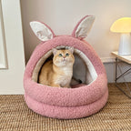 Animal-shaped yurt cat bed A large semi-enclosed dog house for keeping cats warm in winter; Detachable and washable pet bed