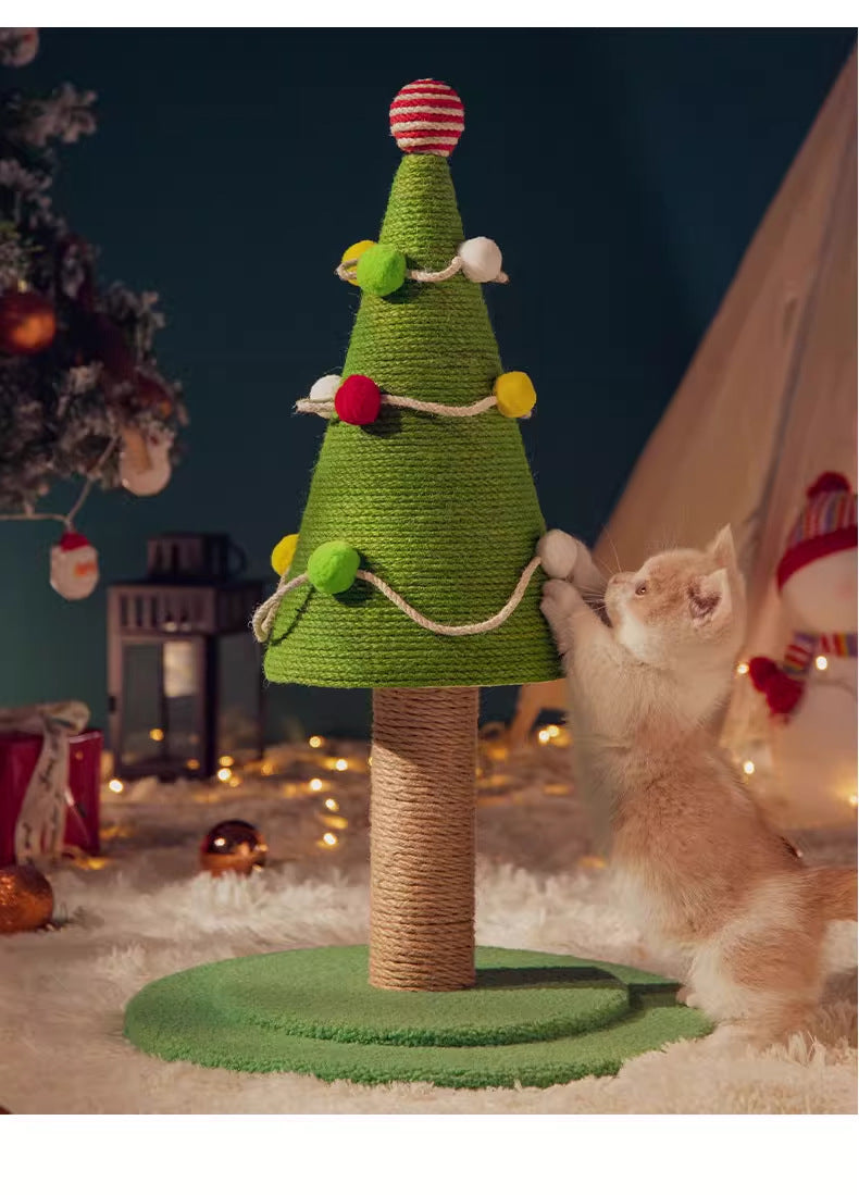 Christmas Tree Sisal Cat Scratching Board Wear-Resistant Non-Shedding Cat Claw Board Cat Climbing Frame Nest Integrated Cat Scratching Post Cat Toy