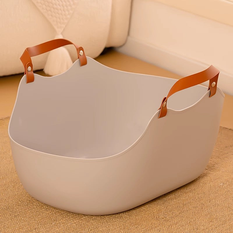 Portable Cat Litter Box Basket Large Car-mounted Cat Litter Box Foldable Portable Cat Toilet Outdoor Carry Splash-proof
