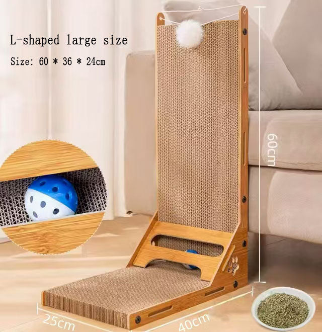 L-type cat scratch board, vertical wear-resistant and shavings free, large cat scratch board, scratch resistant and anti scratch sofa, corrugated paper cat supplies