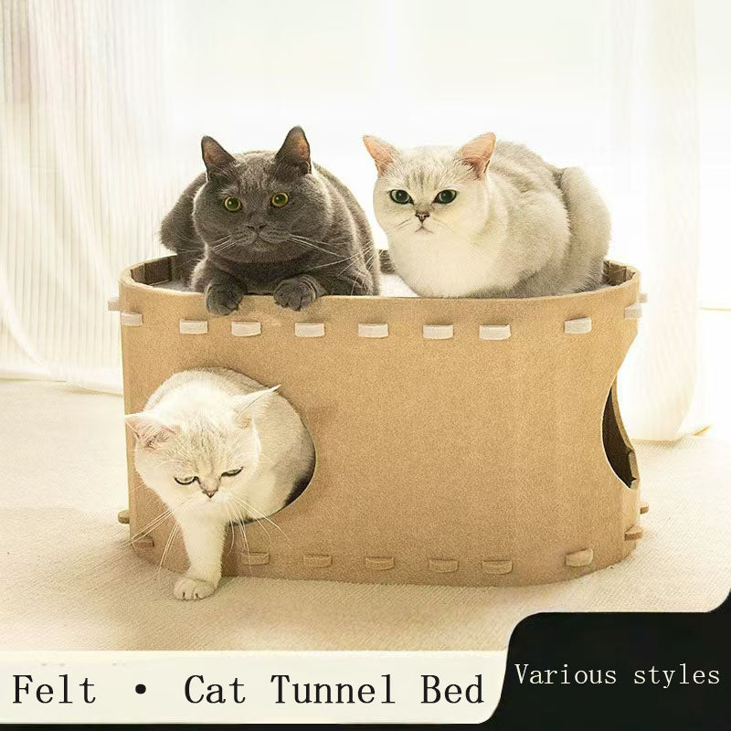 Cross border cat nest is wear-resistant, shavings resistant, scratch resistant, double-layer cat nest, universal all season anti scratch, large space felt cat nest