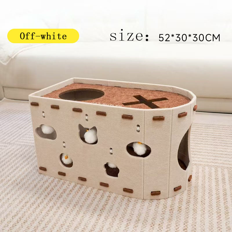 Cross border cat nest is wear-resistant, shavings resistant, scratch resistant, double-layer cat nest, universal all season anti scratch, large space felt cat nest