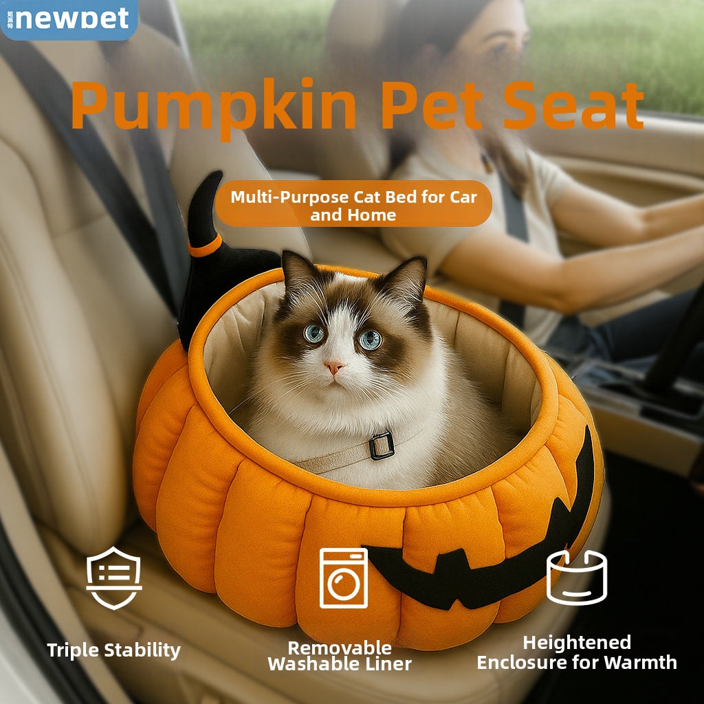 Round pumpkin-shaped pet beds, Christmas cat beds and dog beds, warm sofa bed pet pads, thickened sofa beds for cats in all seasons