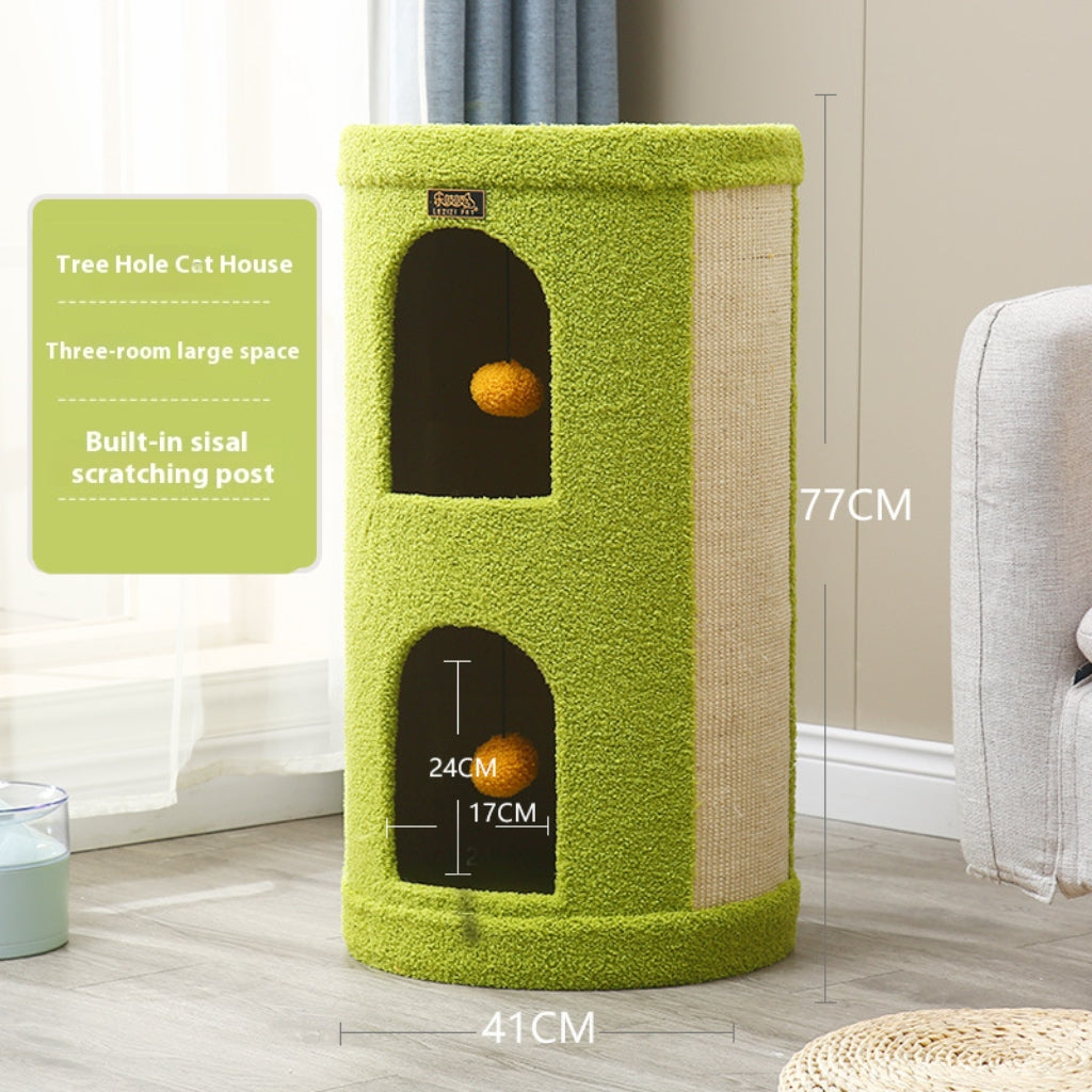 The cat scratch board is integrated with the nest. Cat Villa Multi-layer cat climbing frame Pet supplies