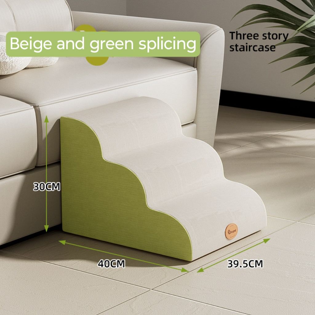Solid-color movable sponge anti-slip pet staircase; The little dog by the bedside is climbing the ladder. Step slope bed; Suitable for small and medium-sized dogs