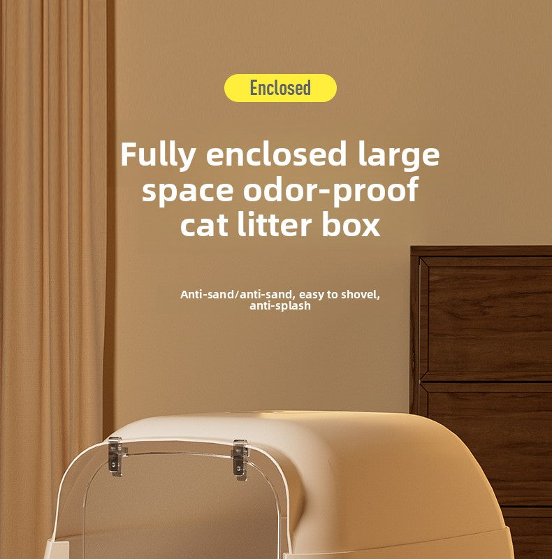 Extra Large Cat Litter Box Fully Enclosed Extra Large Odor-Isolating Easy-to-Clean Cat Toilet Pet Supplies