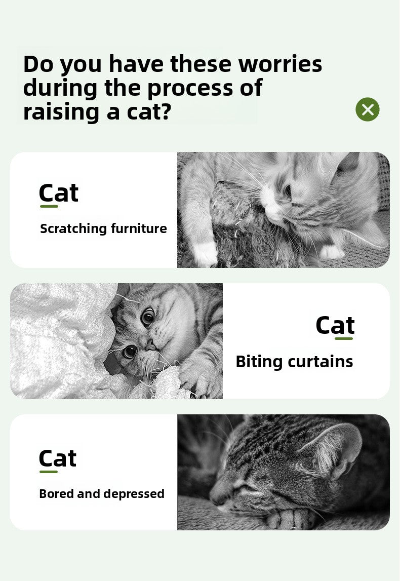 Cat Climbing Frame Solid Wood Home Cat Scratching Board Cat House Integrated Large Cat Toy Pet Fitness Multi-layer Cat Climbing Frame Cactus