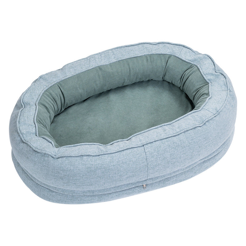 Oval doughnut pet bed It can be disassembled and washed for medium and large dog beds. Deep sleep four-season dog bed Winter warm dog bed