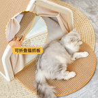 Tent cat scratcher cat bed Four-season Universal Cat Villa Cat House Semi-enclosed cat scratch board, non-shedding sisal cat tent