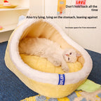 Mango-shaped cat bed Winter warm, enclosed and secure cat bed; Cats sleep in their beds, dog beds, sofas, and cat shelters