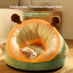 Slip-shaped pet bed: All-season compatible slip-shaped cat bed; Semi-enclosed cat house bedding for autumn and winter; Pet nest