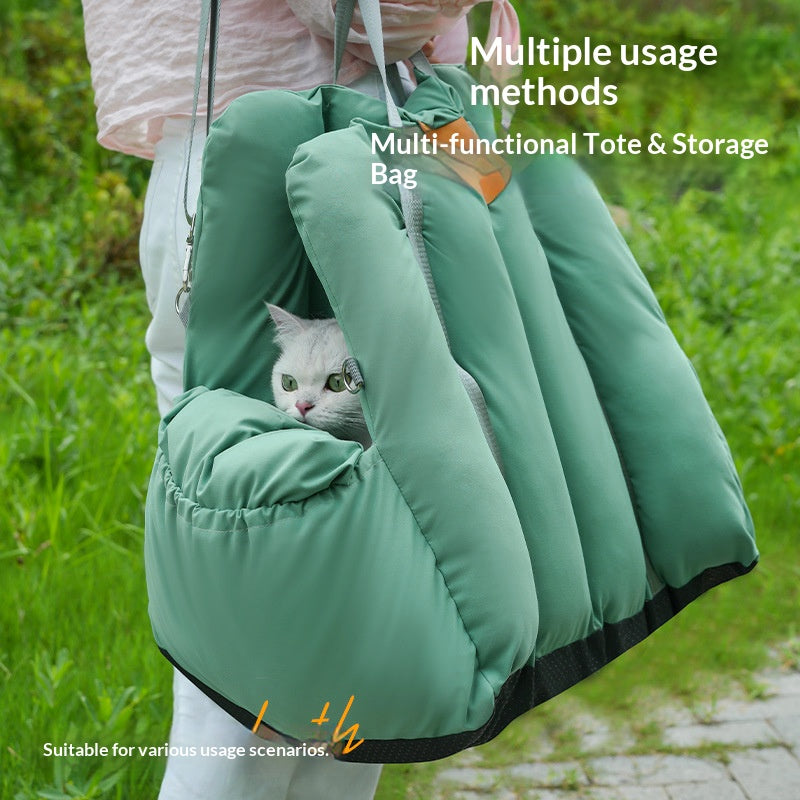 Dual-purpose car cat bed: It can be used both in a car and by hand. Portable cat bed for going out; Four-season universal closed cat bed; Windproof and warm