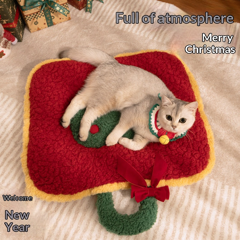 Christmas MATS for pet cats and dogs The pet mat is thickened for warmth. Dog bed, cat bed, Christmas pet bed