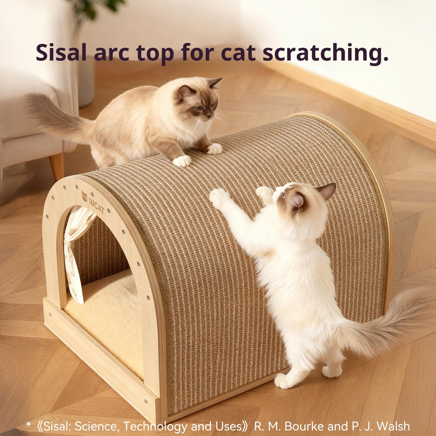 Cat arc-shaped house Cat bed sisal cat scratch board Play and sleep all-in-one pet cat toy cat scratcher
