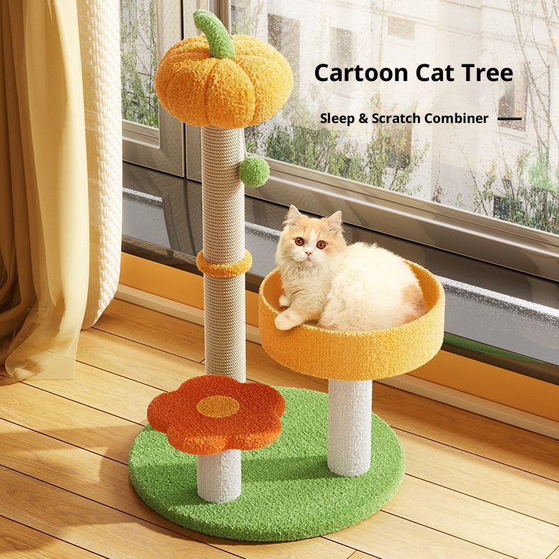 Cat climbing frame, cat bed, pumpkin style Jumping platform cat scratcher, small cat scratcher board Pet cat toys
