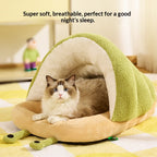 Snail-shaped cloud-shaped velvet slipper nest; Semi-closed nest; A warm pet bed for cats and dogs in autumn and winter
