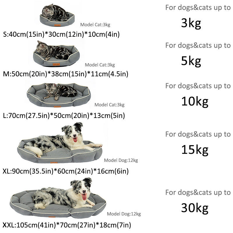 Suede imitation pet bed: A pet bed suitable for all seasons; Anti-slip pet mat Medium-sized dog ingot shaped dog mat; Dog bed pet mat