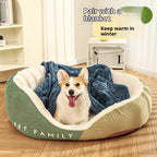 Color-blocking high-backrest dog house; Fully enclosed sofa dog bed cushion; Thick and large doghouse winter Seasonal warm pet bed