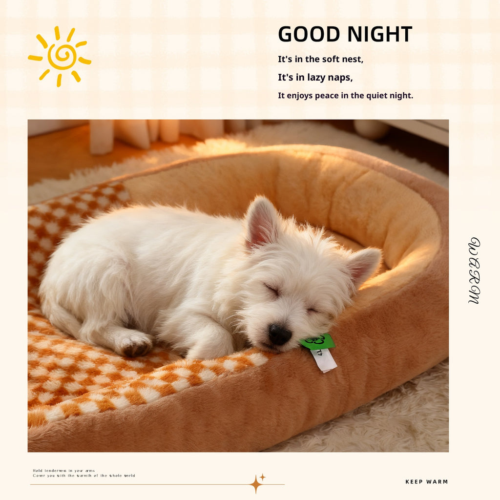 Arc-shaped dog kennel Warm pet bed for autumn and winter Sleeping dog MATS for medium and large-sized dogs; Cat bed and dog mat