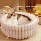 Cloud Three-dimensional Pet Round Bed: Thickened large dog mat for pet beds; Moisture-proof and warm dog bed A small round dog and cat bed