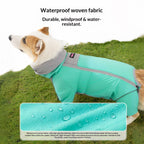 Winter dog clothes; Three-proof Corgi windbreaker with fleece. Waterproof pet clothing for medium-sized dogs going out in autumn and winter