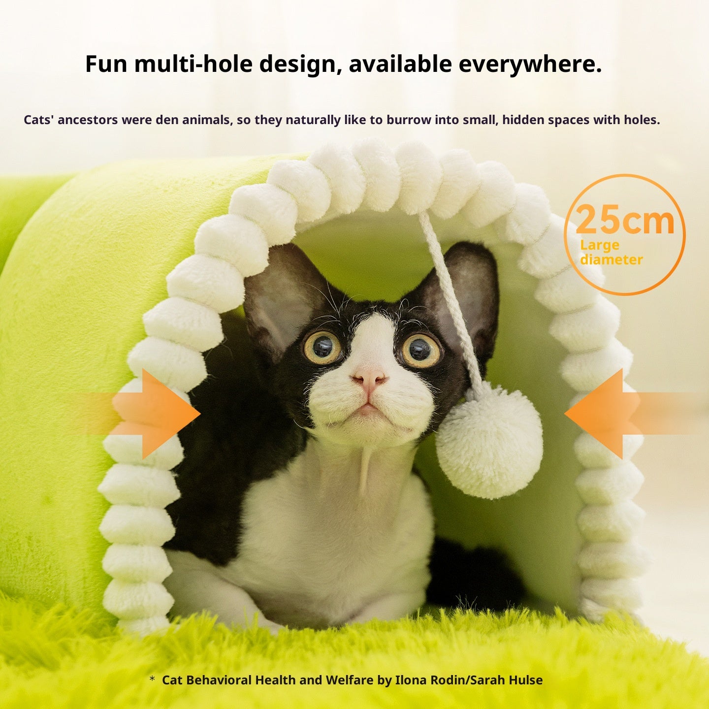 Tunnel cat bed All-season universal Cat Tunnel Detachable and washable; Drilling a hole to amuse oneself and relieve boredom; A safe cat bed that combines play and sleep