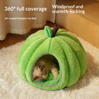 Pumpkin-shaped warm cat bed, winter warm dog bed, pet cat bed; Pet supplies for fully enclosed cat beds
