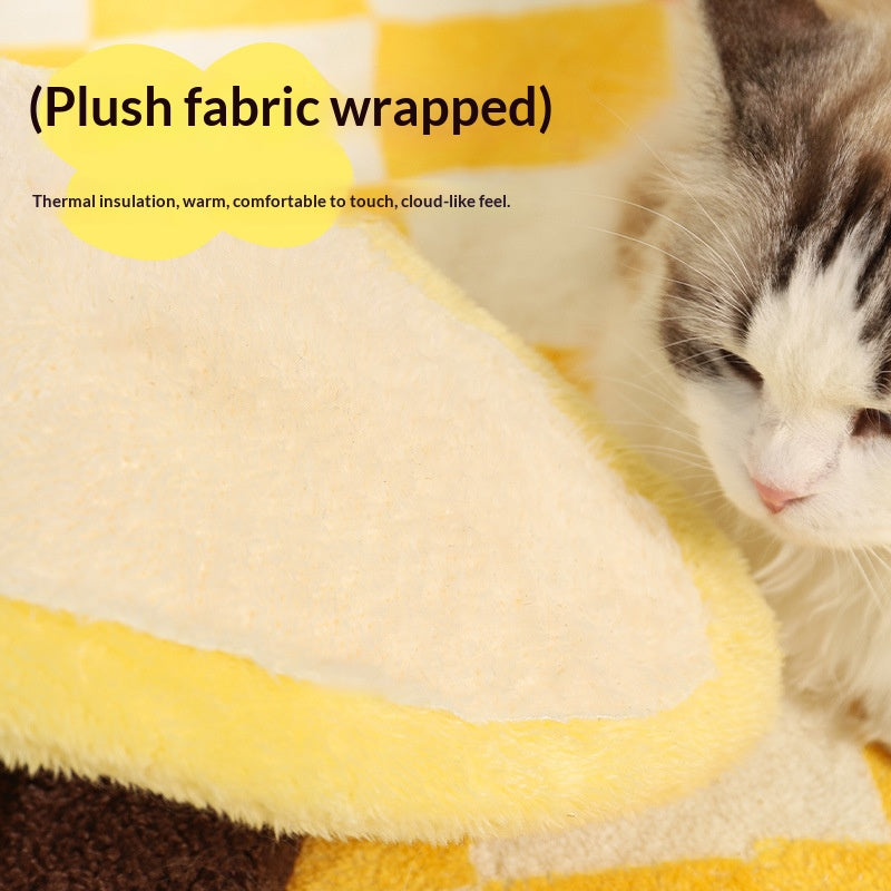 Banana cat scratch pillar Sword hemp rope shavings cat climbing frame Cat toy claw grinding tool - cat scratch board; Small space