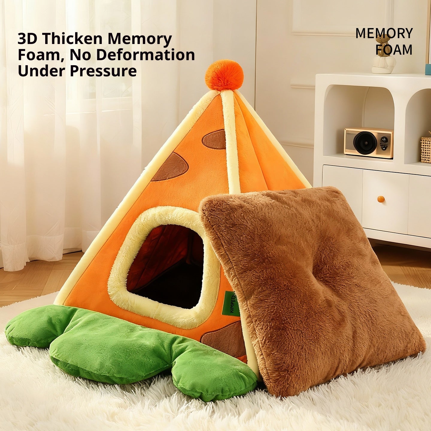 Triangular carrot tent dog shelter Winter closed cat sleeping bags and cat beds; Winter warm pad for dogs to sleep in dog beds