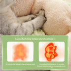 Cactus-shaped pet bed; Semi-enclosed kitten bed mat for winter warmth; Washable shaped cat beds and dog beds