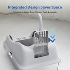 Stainless Steel Cat Litter Box Splash-Proof Large Semi-Enclosed Cat Toilet Pet Cleaning Supplies Open Cat Litter Tray