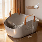 Portable Cat Litter Box Basket Large Car-mounted Cat Litter Box Foldable Portable Cat Toilet Outdoor Carry Splash-proof