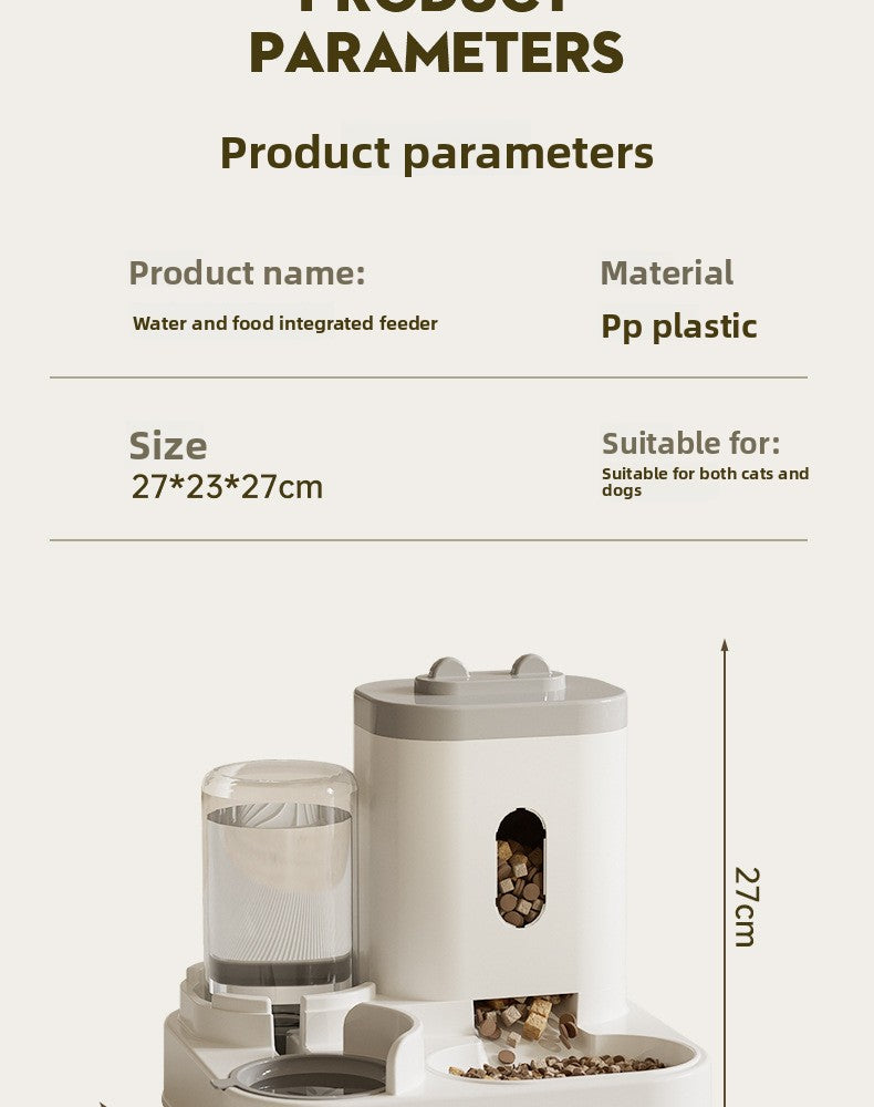 New Automatic Cat Feeder Dog Bowl Pet Bowl Cat Basin 2-in-1 Water Dispenser Cat Bowl Pet Supplies Cross-border