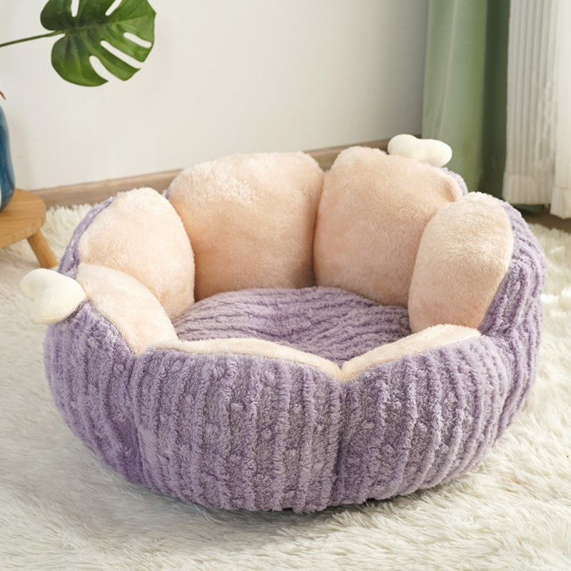 Cactus-shaped pet bed; Semi-enclosed kitten bed mat for winter warmth; Washable shaped cat beds and dog beds