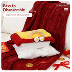 New Year's Pet Nest for Attracting Wealth and Treasures Pet bed New Year's Pet Bed Red dog bed suitable for all seasons; Detachable washable sofa Festive cat bed Cute cat bed