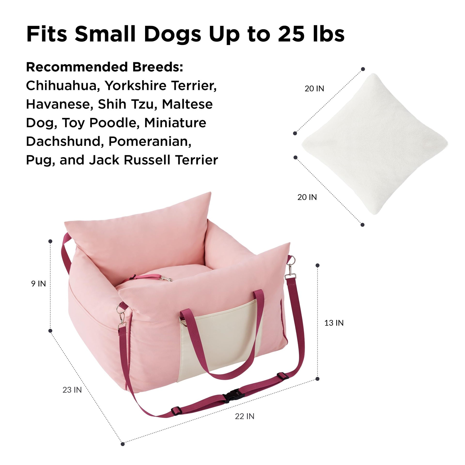 Pet passenger seat, small and medium-sized dog car bed; Multi-functional portable bag Waterproof and washable