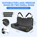 Travel Bolster Safety Waterproof Medium Large Dog Car Back Seat Bed; Detachable and washable for all four seasons. Three enlarged rear seats for pets