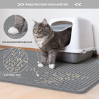 Pet silicone cat litter pad; Pet pad silicone cat litter pad; The cat is rubbing its feet on the mat. Leak-proof cat litter pad Easy-to-clean pet waterproof pad