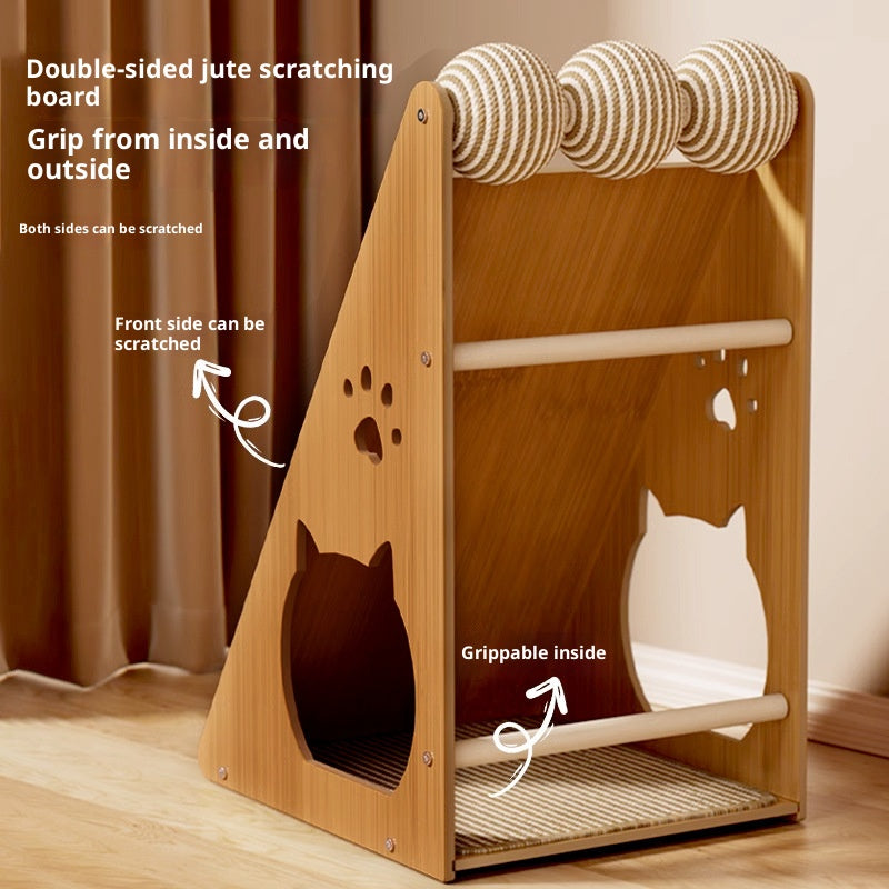 Triangular cat scratch-off board Sisal cat scratch board Vertical, wear-resistant and does not shed chips; Wall-mounted cat paw pads and cat scratch boards