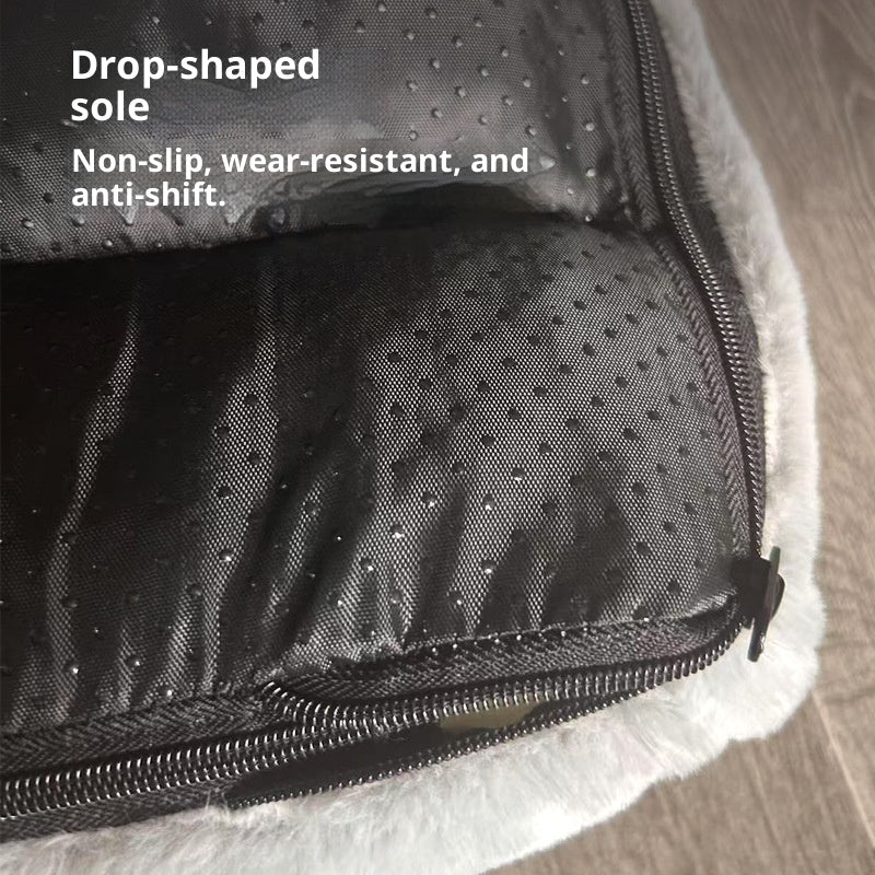 Rabbit fur sofa pet bed: Dog bed, cat bed, warm rabbit fur pet bed; Large detachable pet sofa; Winter dog sofa cat villa