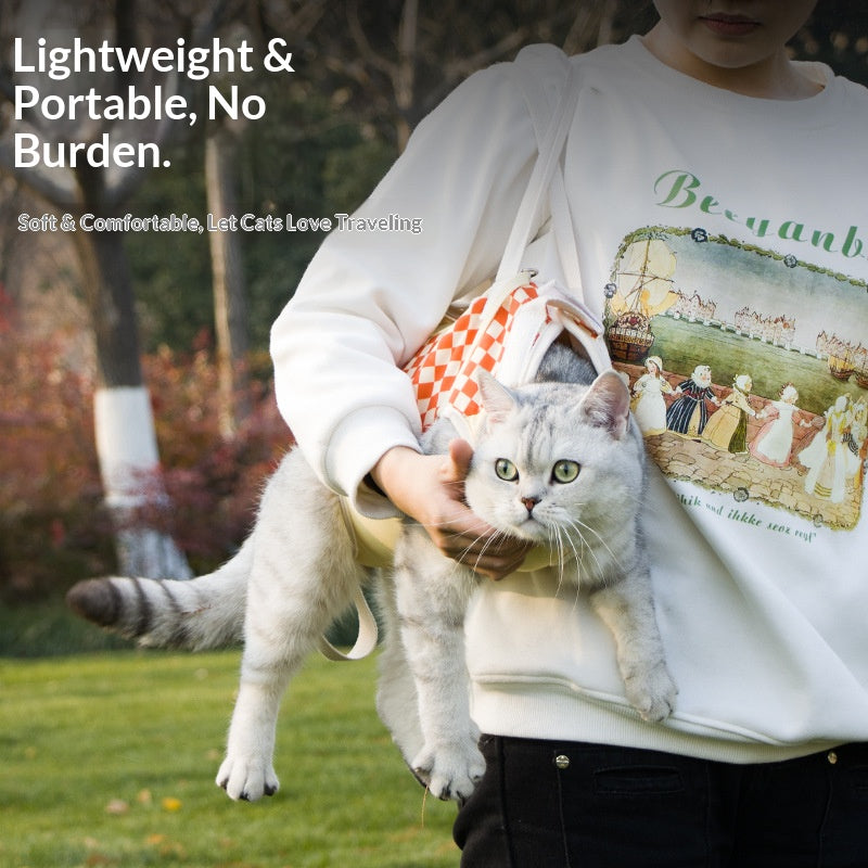 Pet cat single-shoulder strap; Portable crossbody cat bag for going out; Anti-escape cat slithering tool; Cat supplies