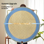 Rattan pet round mat: Cat mat for sleeping; Wear-resistant and non-flaking pet supplies; Rattan mat cat ice pad Floor mat cat scratcher