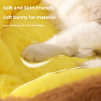 Eight-petal flower pet bed; Winter warm cat bed; Semi-enclosed rabbit plush round dog house; Washable dog sleeping pad
