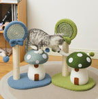 Mushroom lollipop-shaped cat scratch board Sisal vertical non-flaking cat paw board; Scratch-resistant and wear-resistant mushroom-shaped small cat scratch column