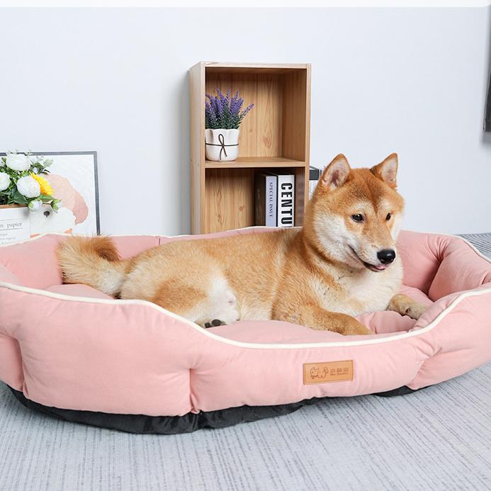 Suede imitation pet bed: A pet bed suitable for all seasons; Anti-slip pet mat Medium-sized dog ingot shaped dog mat; Dog bed pet mat